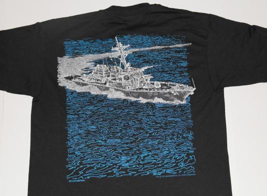 Vintage USS Arleigh Burke Naval Battle Ship Military T-Shirt