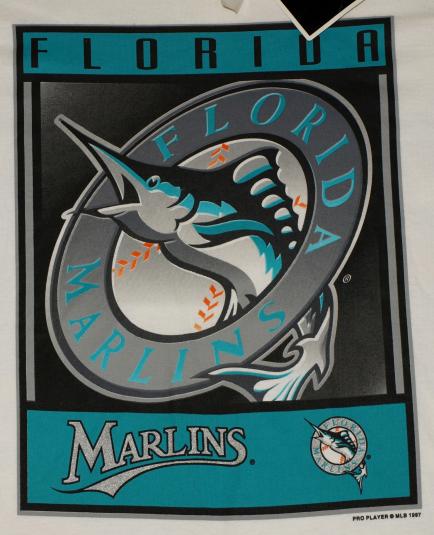Vintage 90s Florida Marlins Baseball T-Shirt DEADSTOCK NOS