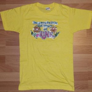 VTG 1980s Glitter Iron On Small Breasts T-Shirt NEVER WORN