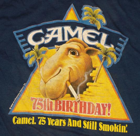 1988 Joe Camel Cigarette Anniversary Blue T-Shirt