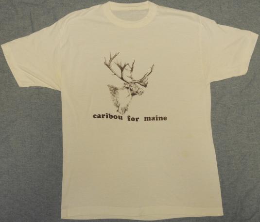 Vintage 1980s Caribou For Maine T-Shirt Soft Thin