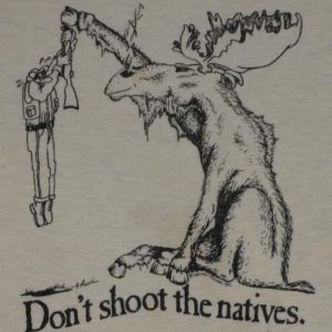 Vintage 1980s Maine Moose Hunting T-Shirt