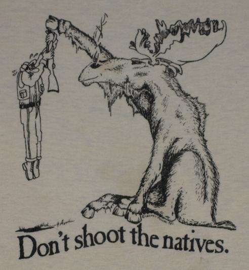 Vintage 1980s Maine Moose Hunting T-Shirt