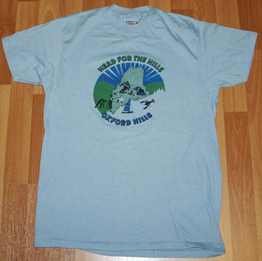 Vintage 80s Oxford Hills Maine Outdoor Sports 50/50 T Shirt