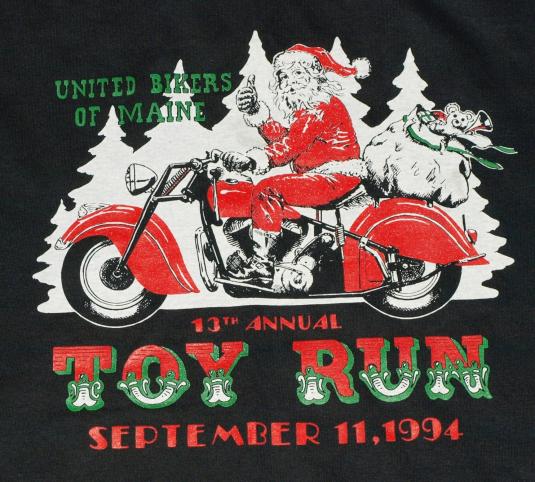 Vintage 1990s Santa Claus Biker T Shirt
