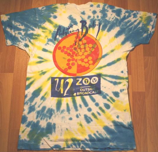 1992 U2 Achtung Baby Zoo TV Tie Dye Concert Tour T-Shirt