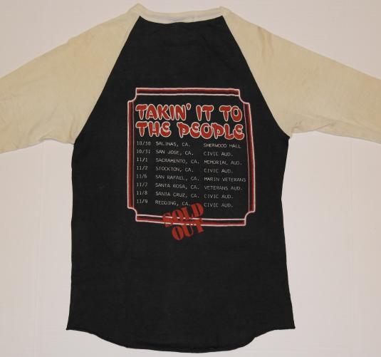 Vintage 1980 SAMMY HAGAR Concert Tour t-Shirt Tee Van Halen