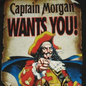 Vintage 1990s Captain Morgan's Spiced Rum Black T-Shirt