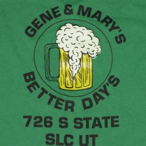 VTG 1980s Gene and Mary's Salt Lake City SLC Beer T-Shirt