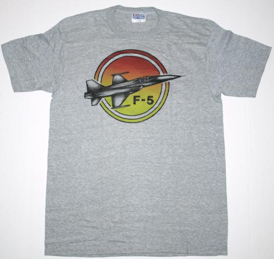 Vintage 1980s F-5 Jet J85-21 Rocket Grey T-Shirt NEVER WORN