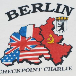 Vintage Checkpoint Charlie Berlin Germany Cold War T Shirt