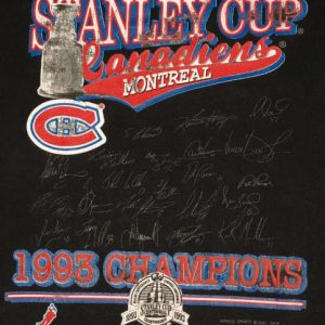 VTG 1993 Montreal Canadiens Stanley Cup Champions T-Shirt