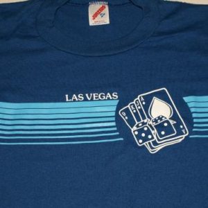 Vintage 1980s Las Vegas Nevada Blue T-Shirt Soft Thin