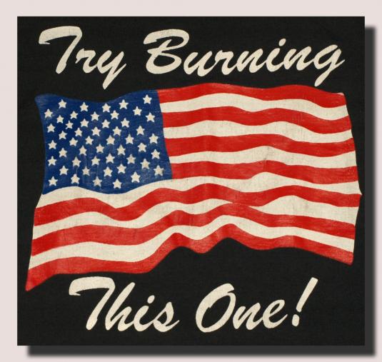 Vintage Burn this American Flag Black T-shirt
