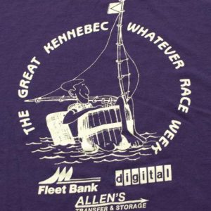 Vintage 1980s Barrel Boat Maine River Race T Shirt