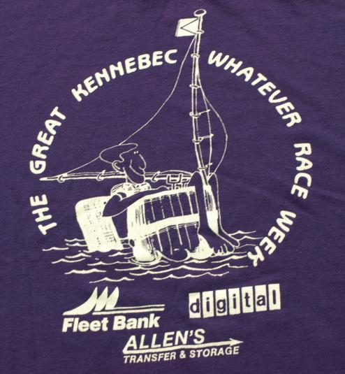 Vintage 1980s Barrel Boat Maine River Race T Shirt