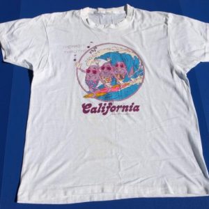 Vintage 1980s CALIFORNIA RAISINS Surfing Screen Stars Shirt