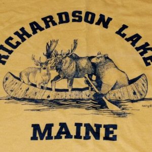 Vintage 1980s Richardson Lake Maine Moose Bear Canoe