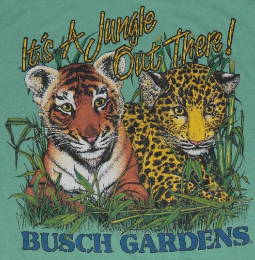 Vintage 1980s Tiger Leopard Busch Gardens T-Shirt