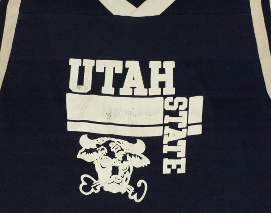 Vintage Utah State Football Jersey Style Shirt 3/4 Sleeve