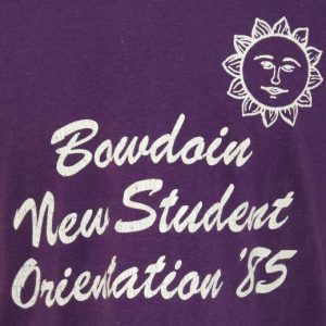 Vintage 1980s 1985 BOWDOIN College New Student T-Shirt