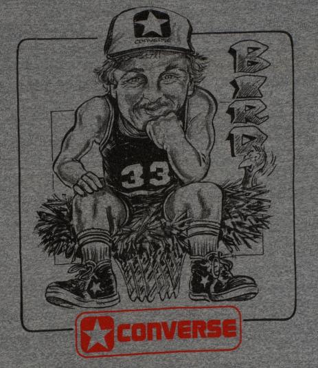 Vintage 1980s Converse LARRY BIRD Caricature T-Shirt Celtics