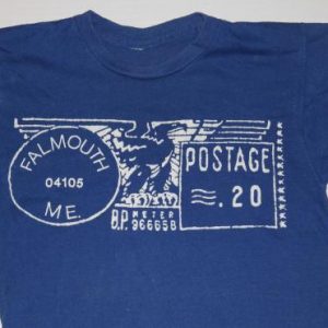 Vintage 1981 1980s Falmouth Maine Postal Stamp T-Shirt