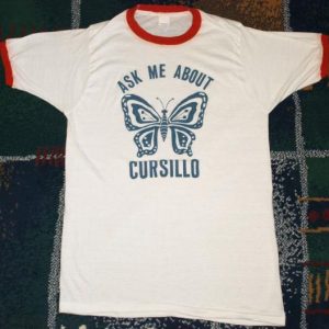 Vintage 1980s Cursillo Butterfly Religious Ringer T-Shirt