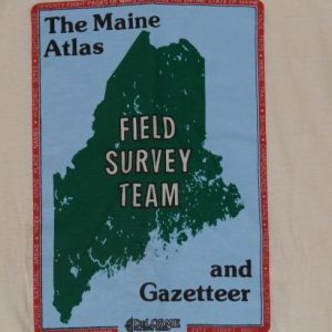 Vintage 1980s Delorme Maine Atlas Map T-Shirt