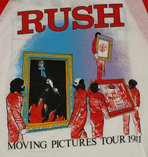 Vintage 1981 RUSH Moving Pictures Raglan Tour Shirt 80s