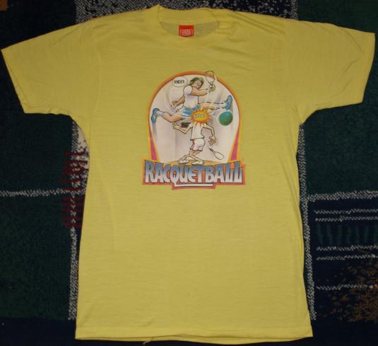Vintage 1980s Racquetball Iron-On Transfer T-Shirt 80s
