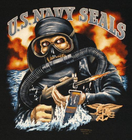 Vintage 1980’s 3D Emblem USA Navy Seals T-Shirt
