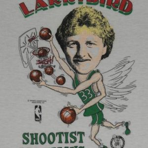 Vintage 1980s LARRY BIRD Boston Celtics Caricature T-Shirt