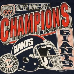 Vintage 1990 Super Bowl XXV Champion New York Giants T-shirt