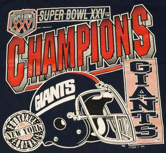 Vintage 1990 Super Bowl XXV Champion New York Giants T-shirt