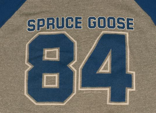 Vintage 1980s 1984 Spruce Goose Grey Raglan Baseball T-Shirt