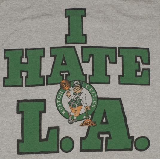 Vintage 80s Boston Celtics I HATE L.A. T-Shirt Screen Stars