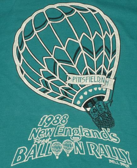 Vintage 1988 New England Balloon Rally T-Shirt Pittsfield NH