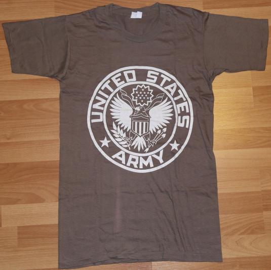 Vintage 1980s USA UNITED STATES ARMY Brown T-Shirt