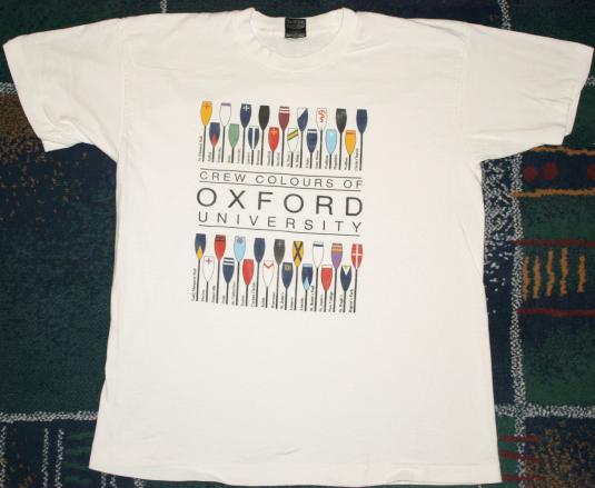 Vintage OXFORD UNIVERSITY Crew Colours T-Shirt 90s