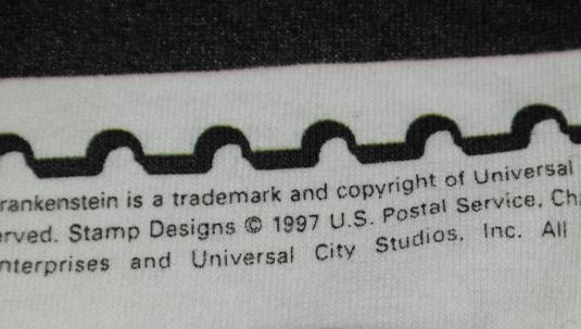 Vintage 1990s Boris Karloff Frankenstein US Stamp T-Shirt