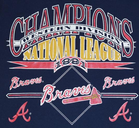 Vintage 1991 ATLANTA BRAVES Championship Baseball T-Shirt