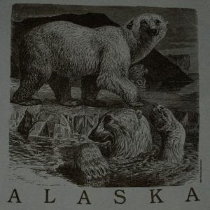 Vintage 90s Alaska Polar Bear Blue T-Shirt 1990