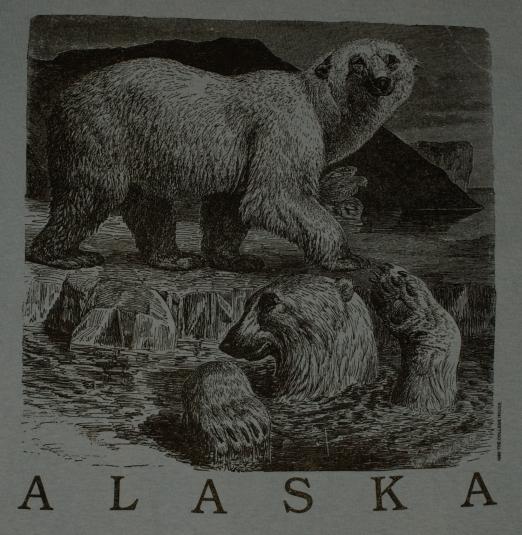Vintage 90s Alaska Polar Bear Blue T-Shirt 1990