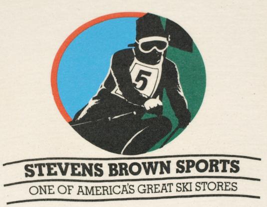 Vintage 1980’s Ski Shop Skiing T-shirt Stevens Browns