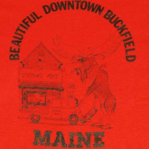 Vintage 1980s Buckfield Maine Moose Cartoon T-Shirt