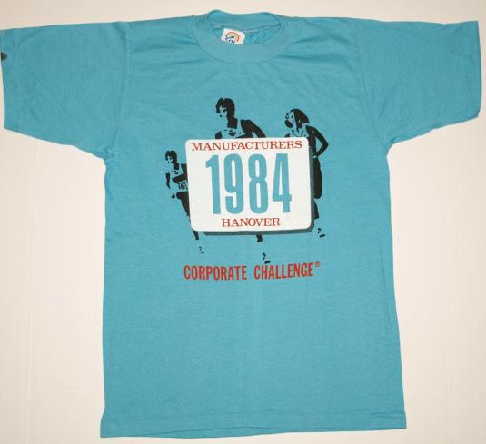Vintage 1984 Running Jogging Blue T-Shirt