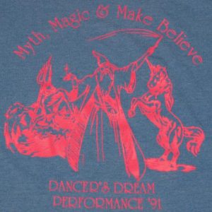 Vintage 1991 Myth Magic Dancer Dream Wizard Unicorn T-Shirt