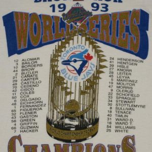 1993 Toronto Blue Jays World Series T-Shirt 1990s