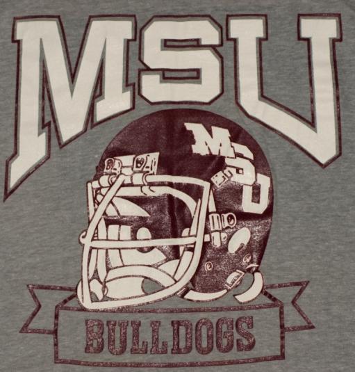 Vintage MSU Bulldogs Football Helmet Mississippi Shirt